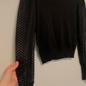 Zara Knit Turtle Neck with Lace Sleeves